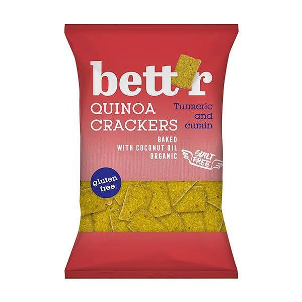 Био Крекери Киноа с Куркума и Кимион, БЕЗ ГЛУТЕН, Bett'r,  100g
